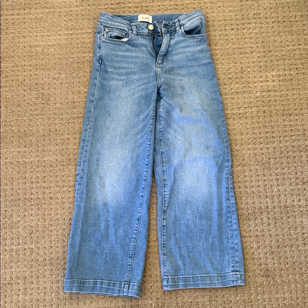 Girls' DL1961 size 12 Light Blue Wide-Leg Jeans